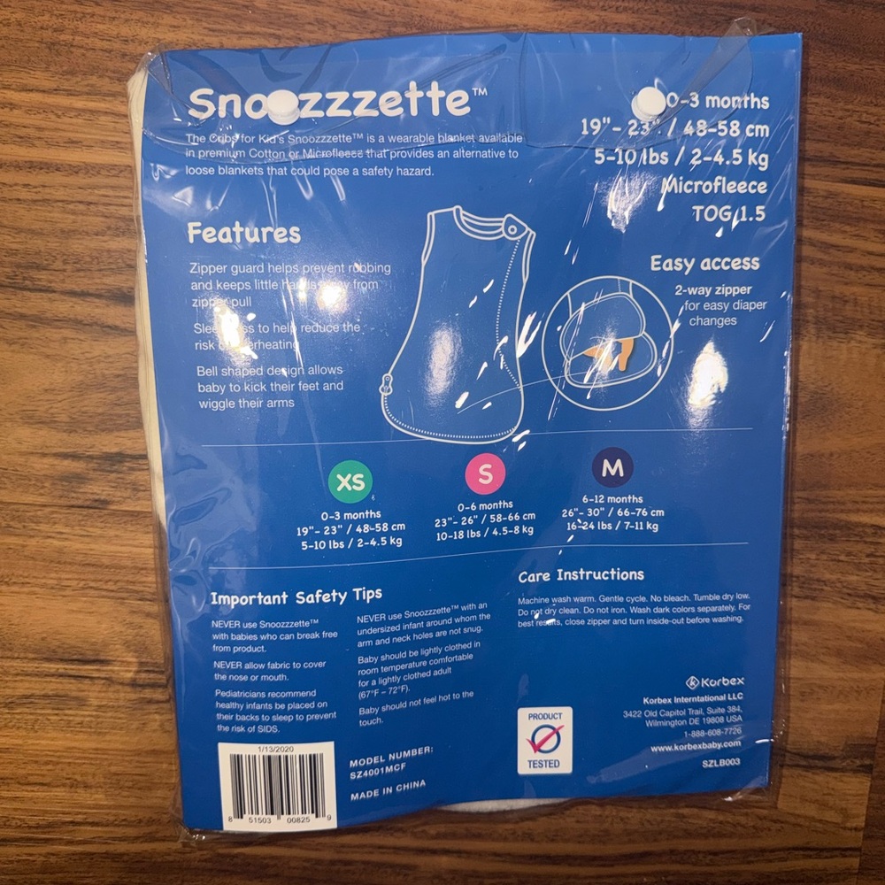 Snoozzzette Microfleece Swaddle Blanket - Picture 2 of 3